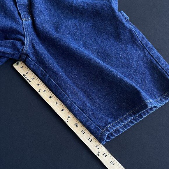 Polo Ralph Lauren Men Jean Shorts Size 36 Darkwash Carpenter Blue Cotton 90s Y2K - Picture 10 of 11